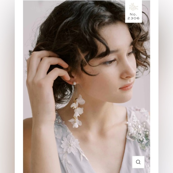NWT Twigs & Honey Blossom & Silk Dangling Earrings, Bridal, (Style No. 2306) - Picture 4 of 10